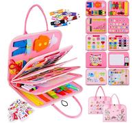 Busy Board Montessori Toy for Children 1 2 3 4 Years Old 10 in 1 Montessori Games Educational Activity and Development Toys,Travel Toys for Children,Gift for Boy Girl,Pink