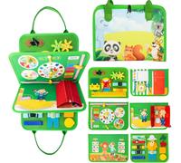 Busy Board Planche Montessori,Jouet éveil Educatif Kit Sensoriel Montessori BéBé,Tableau d'Activités Apprendre Compétences de Vie Valise Montessori pour Enfant 1 2 3 Ans(Vert)