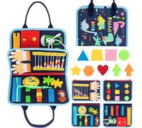 Busy Board Planche Montessori, Jouet éveil Educatif Kit Sensoriel Montessori BéBé, Tableau d'Activités Apprendre Compétences de Vie Valise Montessori pour Enfant 1 2 3 Ans(Vert)