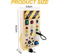 Busy Board Toy Montessori 1 2 3 4 Year Old Educational Sensory Board Game Wooden Montessori Activity Board with LED Light Switch