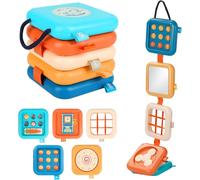 Busy Board Voyage Jeux,Cube d'Activité Montessori Bébé 18 Mois+,Jouet Sensoriel Compact,Idéal pour Divertir en Voiture,Train ou Avion,Jeux Enfants Cadeaux 1 2 3 Ans