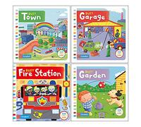 Busy Book Series Rebecca Finn 4 Books Collection Set (Busy Town, Busy Swimming, Busy Garage, Busy Fire Station)