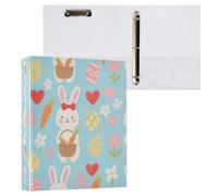 Busy Bunny Carrot Childish Lot de 2 classeurs à 3 anneaux avec poches intérieures pour bureau 200 feuilles