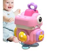 Busy Cube Jouet sensoriel - Anneau supérieur à tirer avec dinosaure éducatif et son | Cube pour activités d'apprentissage précoce, pour et filles, coordination œil-main et motricité FI