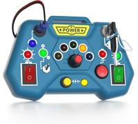 Busy Montessori Baby Toy with Luminous LED Buttons,Activity Board with Switch 8 LEDs,Educational Sensory Board Gift Child Boy and Girl 12 18 Months 1 2 3 4 5 Years