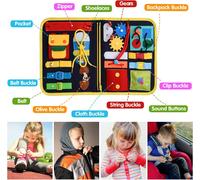 Busy Montessori Board,4 Layers Portable Board for Children,Activity Board 2,3,4 Years,Children's Toy,Boys and Girls,Children's Gift,Black,Extra Large,(Space Trip)