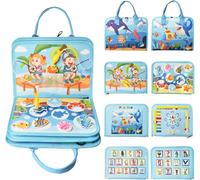 Busy Montessori Board,Activity Board for Children,Montessori Book,Educational Toys with Fishing Games,Gift for Girl Boy 2,3,4,5 Years (Sea World)