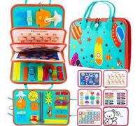 Busy Montessori Board for Children Educational Montessori Felt,Fine Motor Skills Activity and Development Toys Gift for Children Boys Girls Birthday English Version
