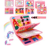 Busy Montessori Board for Kids,4 Layers Montessori Board Montessori Games 1 2 3 4 5 Year Old Activity Chart Learning Life Skills Educational Toy Gift