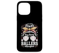 Busy Raising Ballers Mom of Both Baseball Softball Messy Bun Coque pour iPhone 13 Pro Max