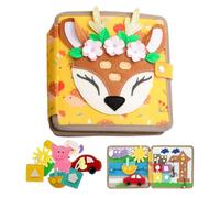 Busy Toy, Felt Book Kids Busy Game, 7.87x7.87x2.36 inches Early Education Sensory Activity, Development Board for Cradle, Travel, Living Room, Bedroom, and Quiet Time Play
