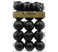 Busybee Boules De Noël Incassable Décorations D'arbres De Noël pour Noël Décor De Mariage De Noel Ornements Crochets Inclus (Noir, 60mm)