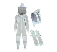 BusyBee Combinaison d’apiculture ventilée pour homme - 3 couches ultra protectrices - Combinaison en maille blanche de qualité supérieure (Grande)