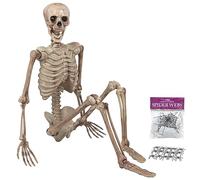 BusyBee Squelette d'Halloween grandeur nature 165 cm - Grandes décorations d'Halloween à suspendre pour cheminée, cour, jardin, porche, porte, fournitures de fête