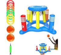 But de basket-ball de piscine - Cerceau flottant gonflable, ensemble de jeu d'eau gonflable, jouet de sport durable au bord de la piscine, équipement amusant en plein air | Cadeau de fête d'été pour p