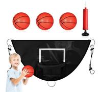 But De Basket-Ball pour Trampoline Universel - Cerceau Étanche Polyvalent, Bouclier De Sécurité À Fort, Clips De Fixation Sécurisés | Accessoires De Sport Active Play, Centre D'activités De Jar