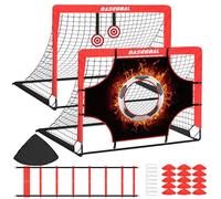 But de Foot, 3 en 1 Cage de Football Pliable avec Cible Suspendue, Cônes, échelle d'agilité, Équipement d'entraînement de Football Adapté à l'intérieur ou à l'extérieur - 120x90x 90cm