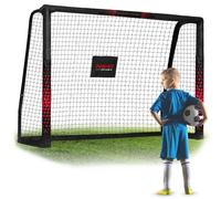 But de football 180x120x60 cm Neo Sport acier filet housse noir rouge