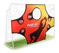 Neo-Sport – But de football 245x155x80 cm – Enfants & adultes – Tapis cible et filet – Blanc