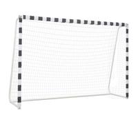 But De Football 300x200x90 Cm Métal Noir Et Blanc