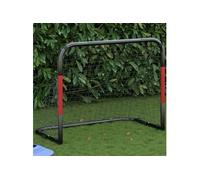 But de football avec filet rouge et noir 90x48x71 cm acier vidaXL