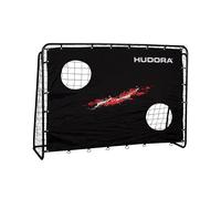 HUDORA But de Football avec Cible - Goal de Football extérieur Robuste pour Enfants & Adultes - Mur de tir avec Deux Trous renforcés