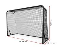 BERG, But de Football pour Enfants et Adultes avec Filet, Équipement d'Entraînement de Football, Mur en Métal avec Compteur de Points, Noir, 300 x 200 cm