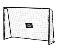 HOMCOM But de Football - Cage de Foot - But d'entrainement dim. 186L x 62l x 123H cm - châssis métal Filet PE - piquets & Outil Inclus - Noir Blanc