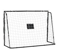 HOMCOM But de Football - Cage de Foot - But d'entrainement dim. 186L x 62l x 123H cm - châssis métal Filet PE - piquets & Outil Inclus - Noir Blanc