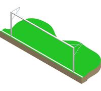 But de football en aluminium 6 x 2,10 m pour installation dans le sol