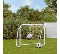 But de football et filet blanc 125x96x60 cm acier et polyester Blanc G