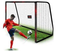 But de football - JANSHOP - 300x200x120 cm - Noir et rouge - Acier de haute qualité - Maille en PE - Montage facile