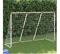 vidaXL But de football pour enfants 2 en 1 avec ballons Blanc