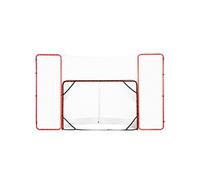 But de Hockey 310x183cm Extérieur Avec Pare-Ballons Et Cibles Acier Blanc Et Rouge