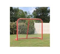 vidaXL But de hockey 183x71x122 cm polyester rouge et blanc
