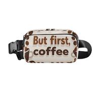 But First Coffee Beans Mode Running Ceinture Sac pour Femmes Hommes Mini avec Sangle Réglable Cyclisme Randonnée Gym Cintura para Mujer, Mais les premiers grains de café, Mais les premiers grains de