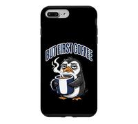 But First Coffee Sleepy Penguin Caffeine Lover Coque pour iPhone 7 Plus/8 Plus