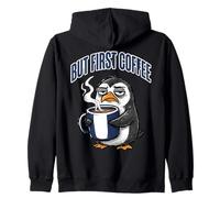 But First Coffee Sleepy Penguin Caffeine Lover Sweat à Capuche