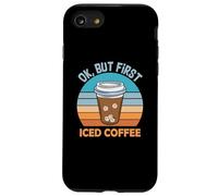 But First Iced Coffee Lover Vintage Cafeine Baristas Coque pour iPhone SE (2020) / 7/8