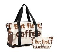 But First Sac de sport multifonction avec sangle réglable Motif grains de café, But first coffee coffee beans, 1 size