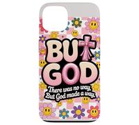 But God Pink Christian Floral Bow Teen Girls Écriture Coque pour iPhone 13