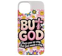 But God Pink Christian Floral Bow Teen Girls Écriture Coque pour iPhone 15 Plus