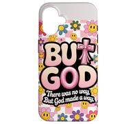 But God Pink Christian Floral Bow Teen Girls Écriture Coque pour iPhone 16