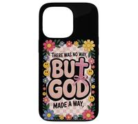 But God Pink Christian Floral Bow Teen Girls Écriture Femme Coque pour iPhone 13 Pro