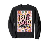 But God Pink Christian Floral Bow Teen Girls Écriture Sweatshirt