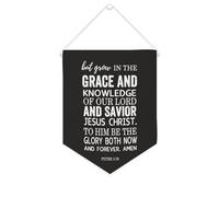 But Grow in The Grace And Knowledge of Our Canvas Banner 25,4 x 30,5 cm Drapeau mural de motivation à suspendre en toile Décoration murale pour chambre à coucher, chambre d'enfant, décoration