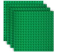 But Oswetf - Lot de 4 plaques de construction compatibles avec Lego Duplo - 25 x 25 cm - Vert Profond - Compatible avec Lego - Jeu créatif