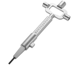 But the cow 1 PcsClé de chantier universelle, clé à came pour cylindre, clé de tournage multifonction, clés de chantier pour armoires électriques avec outil de mesure de cylindre (argenté)