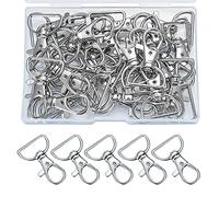 But the cow 30 Pièces Mousquetons Porte-clés, Fermoirs Tournants Crochets pour Porte Clés Rotatifs à 360 °, Attache Sac Clé de Crochets Anneaux Clips pour Bijoux, Sacs à Main, Décoration Bricolage