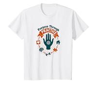 But Through Practice Occupational Therapy Motivational T-Shirt, Enfant, Blanc, 4 Ans